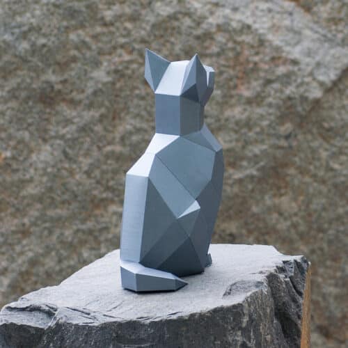 Papercraft cat in origami 3D