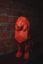 Papercraft di leone seduto in origami 3D