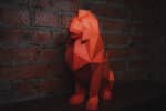 Papercraft di leone seduto in origami 3D