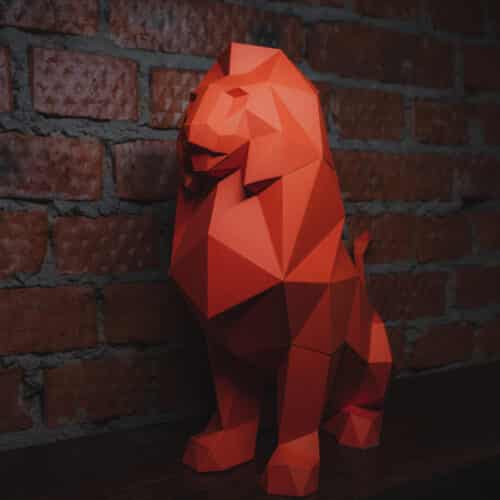 Papercraft de lion ou tigre en origami 3D