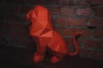 Papercraft di leone seduto in origami 3D