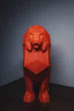Papercraft di leone seduto in origami 3D
