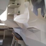 Papercraft di giraffa madre in origami 3D