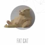 Papercraft fat cat origami template