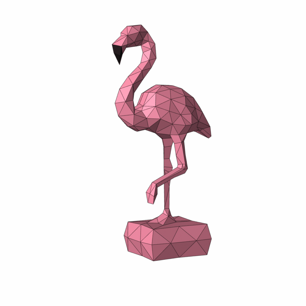 Papercraft de flamant rose en origami 3D