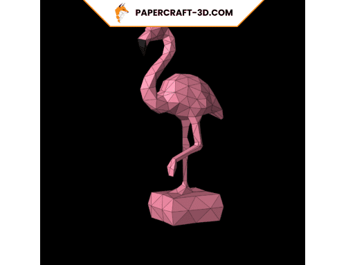 Flamant rose en papercraft 3D