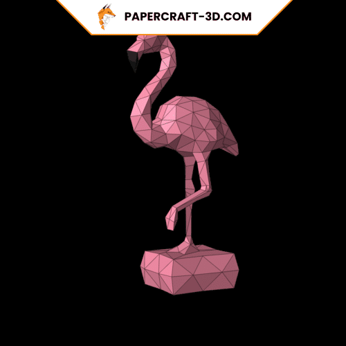 Flamant rose en papercraft 3D