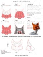 Papercraft máscara de zorro en origami 3D