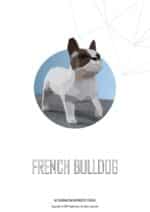 Papercraft de bulldog francês em origami 3D
