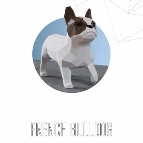 Papercraft de bouledogue français en origami 3D