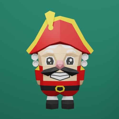 Papercraft de casse-noisette en origami 3D
