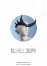 Papercraft horned crown in origami 3D