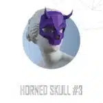 Papercraft de máscara de calavera con cuernos en origami 3D