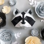 Papercraft origami 3D Waschbärenkopf