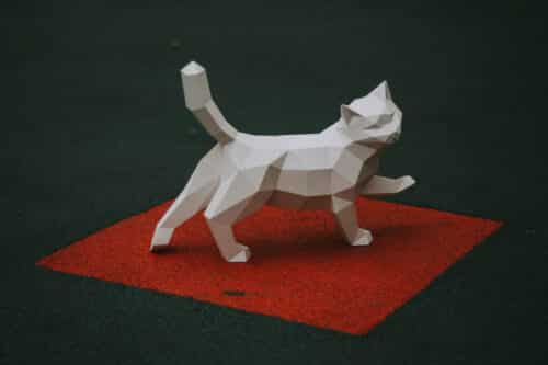 Papercraft de chat qui marche en origami 3D