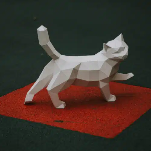 Papercraft de chat qui marche en origami 3D