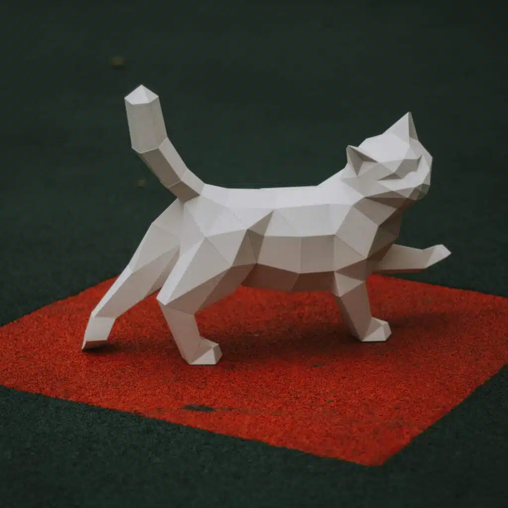 Papercraft de chat qui marche en origami 3D