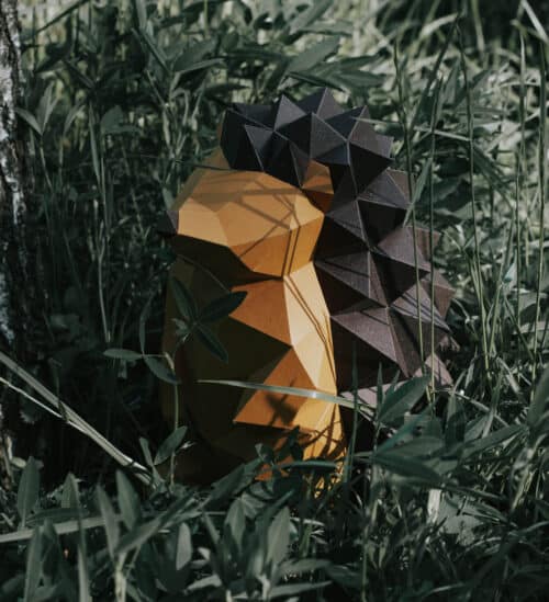 Papercraft di riccio in origami 3D