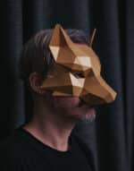 Papercraft máscara de zorro en origami 3D