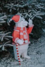 Papercraft christmas bear in origami