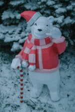 Papercraft christmas bear in origami