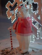 Papercraft christmas bear in origami