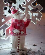 Papercraft christmas bear in origami