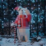 Papercraft d'ours de Noël en origami 3D