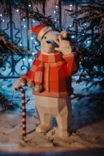 Papercraft christmas bear in origami