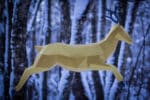 Papercraft flying deer in origami
