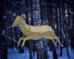 Papercraft flying deer in origami