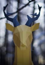 Papercraft flying deer in origami