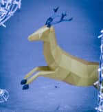 Papercraft flying deer in origami