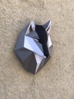Papercraft cabeça de lobo em origami 3D