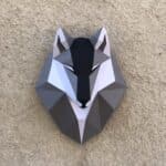 Papercraft cabeça de lobo em origami 3D