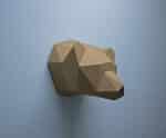 Papercraft de tête de trophée d'ours en origami 3D