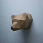 Papercraft de tête de trophée d'ours en origami 3D