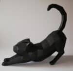 Papercraft de chat qui s'étire en origami 3D