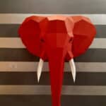 Papercraft de tête d'éléphant en origami 3D