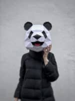 Papercraft di testa di panda in origami 3D