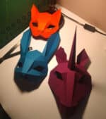 Papercraft horse unicorn mask origami