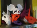 Papercraft horse unicorn mask origami
