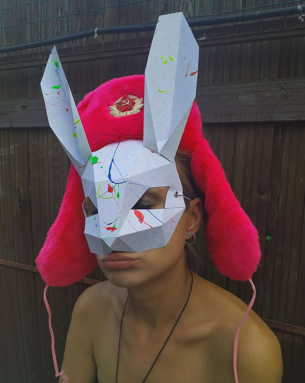 Papercraft de masque lapin en origami 3D Papercraft de masque lapin en origami 3D