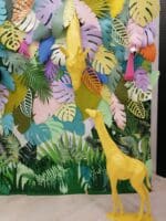 Papercraft di giraffa madre e figlio in origami 3D