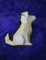 Papercraft de cabeza de doberman en origami 3D