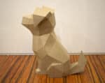 Papercraft de cabeza de doberman en origami 3D