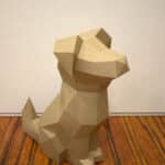 Papercraft de tête de Doberman en origami 3D