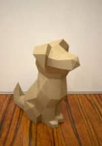 Papercraft de cabeza de doberman en origami 3D