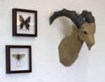 Papercraft de cabra ibex em origami 3D