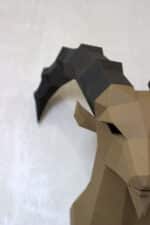 Papercraft de cabra ibex em origami 3D